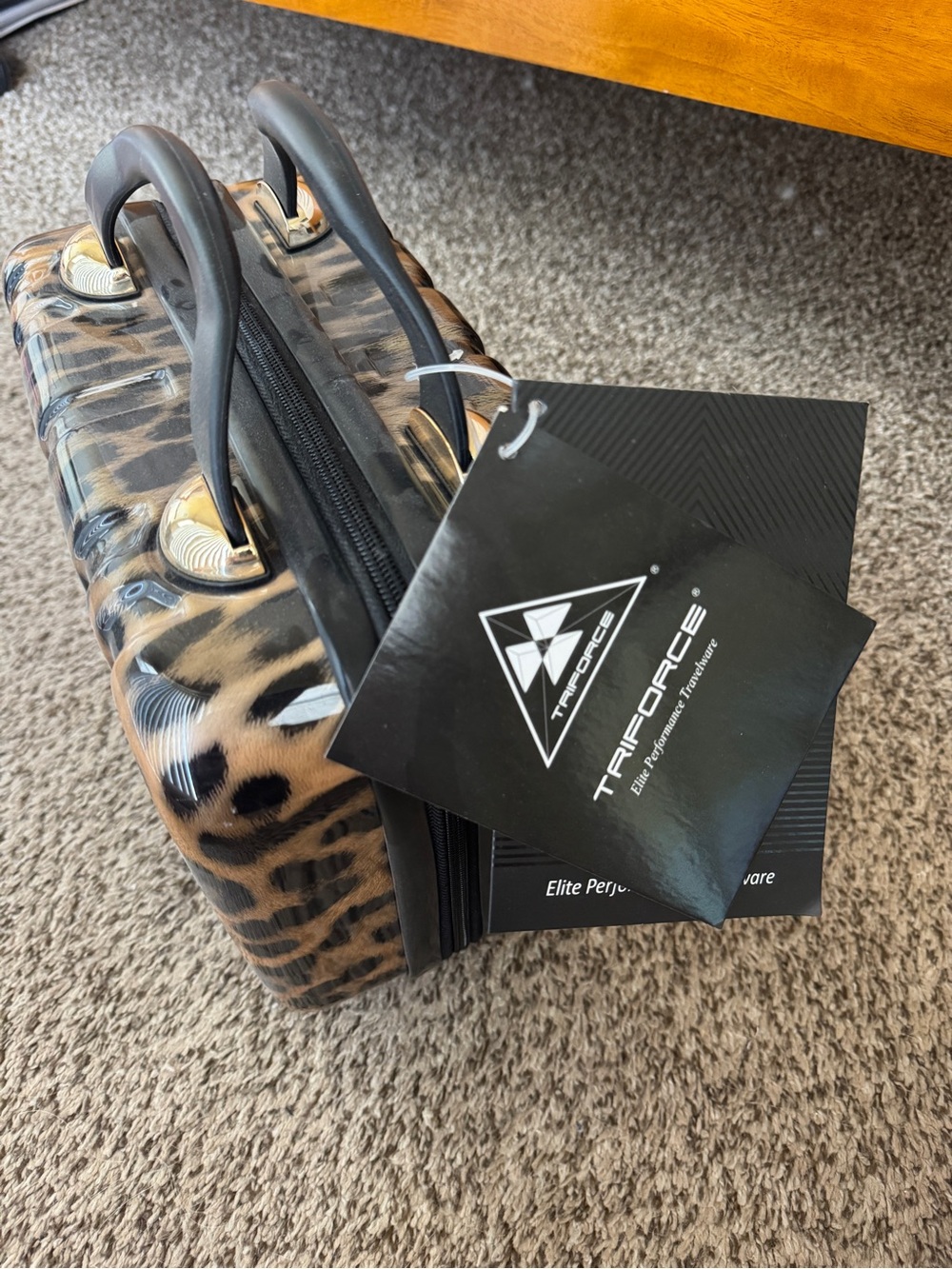 Leopard Print Hard-Shell Top Travel Bag - Cosmetic Case Carry On - Picture 2 of 4